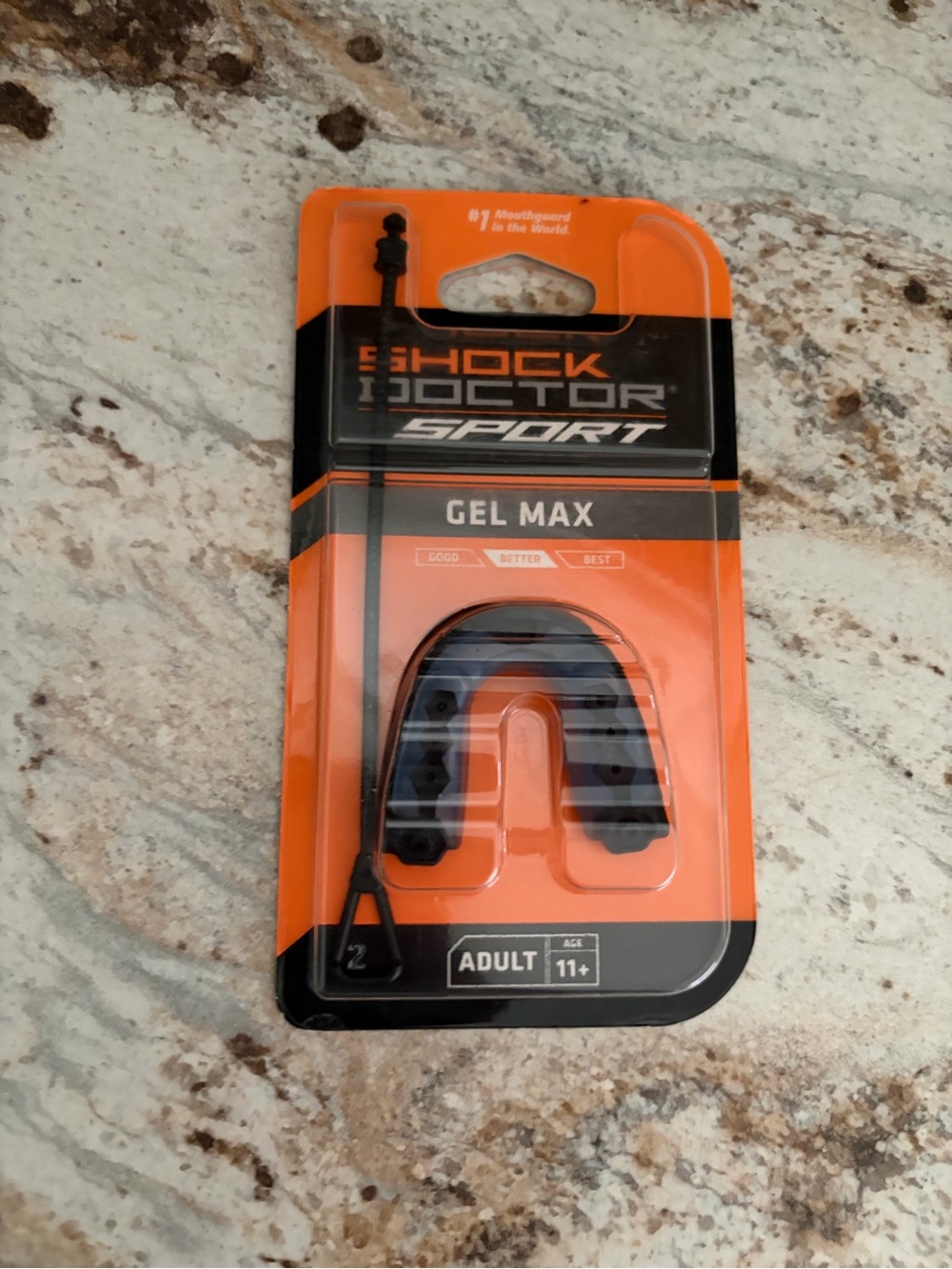 Shock Doctor Gel Max Adult Mouthguard - Black & Orange
